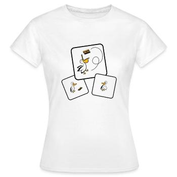 Pelican Fake News Comics - T-shirt Femme - blanc - Devant - AI Model Female 172 dark (172cm)