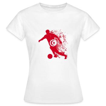 Coupe du monde de l’équipe nationale de Tunisie - T-shirt Femme - blanc - Devant - AI Model Female 172 dark (172cm)
