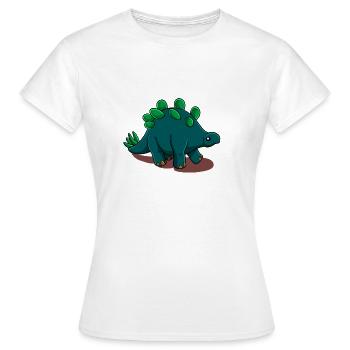 Dessin animé Stegosaurus - T-shirt Femme - blanc - Devant - AI Model Female 172 dark (172cm)