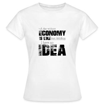 Économie - T-shirt Femme - blanc - Devant - AI Model Female 172 dark (172cm)