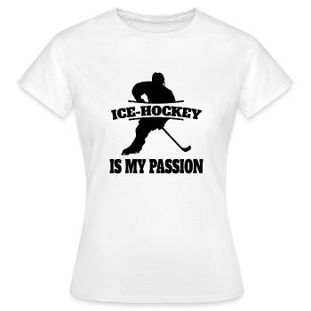 Équipe de hockey sur glace Sports d’hiver Équipe de hockey sur glace - T-shirt Femme - blanc - Devant - AI Model Female 172 dark (172cm)
