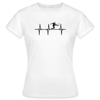 Soccer Heartbeat Soccer Player Soccer - Frauen T-Shirt - Weiß - Vorne - AI Model Female 172 dark (172cm)
