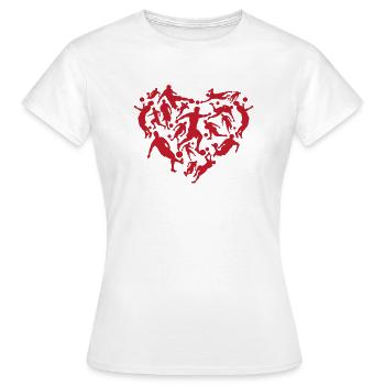 Soccer Player Heart Soccer - Heart Soccer Player - Frauen T-Shirt - Weiß - Vorne - AI Model Female 172 dark (172cm)