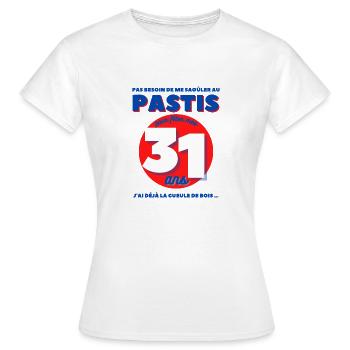 Cadeau Homme anniversaire 31 ans - T-shirt Femme - blanc - Devant - AI Model Female 172 dark (172cm)