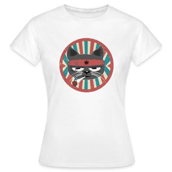 Cat with joint - Women's T-Shirt - white - Front - AI Model Female 172 dark (172cm)
