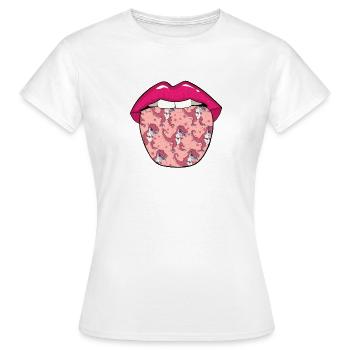 Dinosaurier Zunge - Frauen T-Shirt - Weiß - Vorne - AI Model Female 172 dark (172cm)