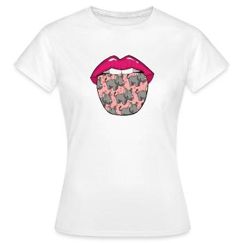 Nashorn Rhino Zunge - Frauen T-Shirt - Weiß - Vorne - AI Model Female 172 dark (172cm)