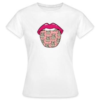 Chinchilla Zunge - Frauen T-Shirt - Weiß - Vorne - AI Model Female 172 dark (172cm)
