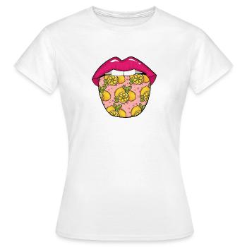 Zitrone Zunge - Frauen T-Shirt - Weiß - Vorne - AI Model Female 172 dark (172cm)
