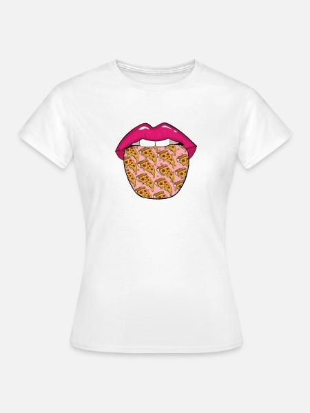 Pizza Zunge - Frauen T-Shirt - Weiß