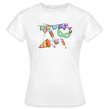 Bild 3 - Frauen T-Shirt - Weiß - Vorne - AI Model Female 172 dark (172cm)