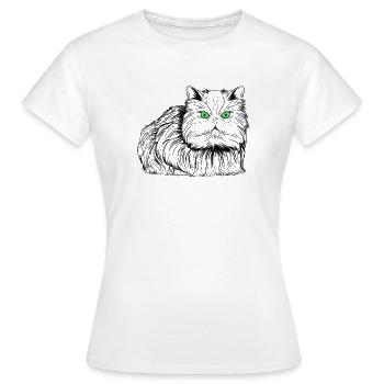 Persian cat - Women's T-Shirt - white - Front - AI Model Female 172 dark (172cm)