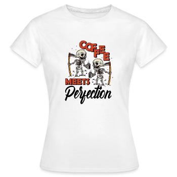 Le café rencontre la perfection - T-shirt Femme - blanc - Devant - AI Model Female 172 dark (172cm)