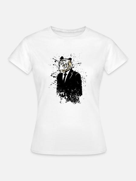 Tiger elegantes Graffiti - Frauen T-Shirt - Weiß
