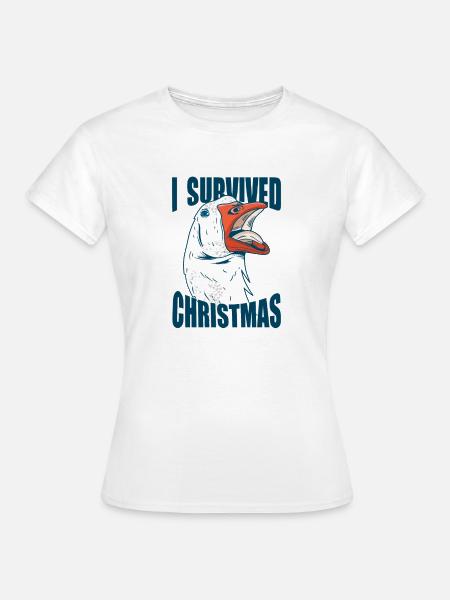 I SURVIVED CHRISTMAS - Frauen T-Shirt - Weiß
