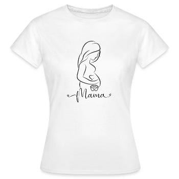enceinte - T-shirt Femme - blanc - Devant - AI Model Female 172 dark (172cm)