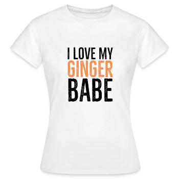 J’aime mon bébé gingembre - T-shirt Femme - blanc - Devant - AI Model Female 172 dark (172cm)