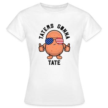 Taters geht zu Tate Potato Tater Tot Foodie Food - Frauen T-Shirt - Weiß - Vorne - AI Model Female 172 dark (172cm)