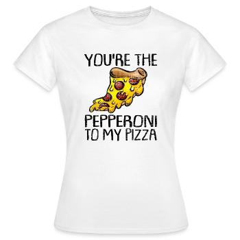 Tu es le pepperoni à ma pizza - T-shirt Femme - blanc - Devant - AI Model Female 172 dark (172cm)