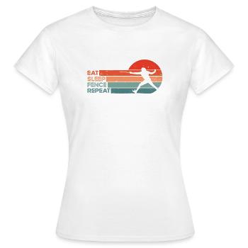 Retro Fencing - Women's T-Shirt - white - Front - AI Model Female 172 dark (172cm)