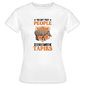 Tapir Tapir des plaines Tapirdae Tapir - T-shirt Femme - blanc - Devant - AI Model Female 172 dark (172cm)