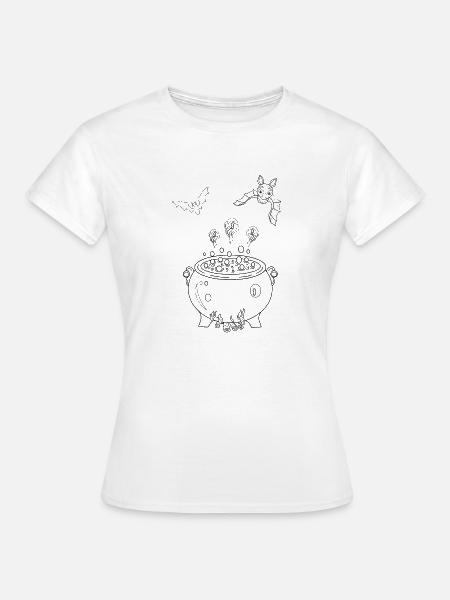 Anmalen Ausmalen Halloween Hexentopf - Frauen T-Shirt - Weiß