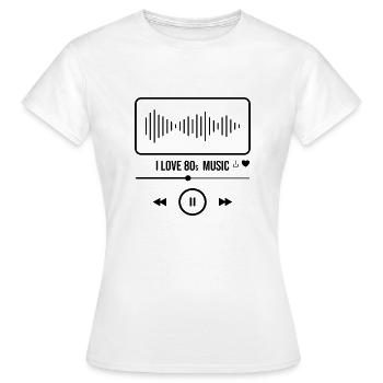 J’adore la musique des années 80 - T-shirt Femme - blanc - Devant - AI Model Female 172 dark (172cm)