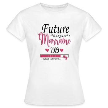 Future marraine 2023 - cadeau future marraine - T-shirt Femme - blanc - Devant - AI Model Female 172 dark (172cm)