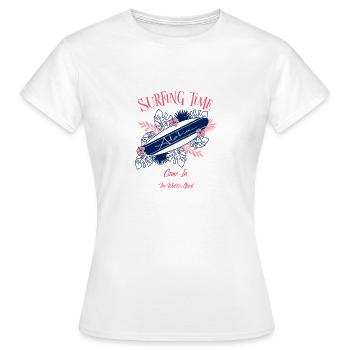 Surfzeit - Frauen T-Shirt - Weiß - Vorne - AI Model Female 172 dark (172cm)