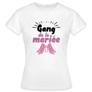 Gang de La Mariée EVJF Mariage Team Future Mariée - T-shirt Femme - blanc - Devant - AI Model Female 172 dark (172cm)