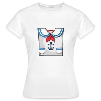 Costume de marin - T-shirt Femme - blanc - Devant - AI Model Female 172 dark (172cm)