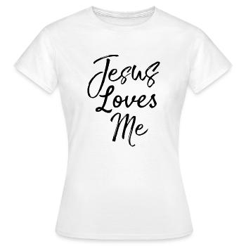 Citation de l’évangélisation chrétienne disant que Jésus m’aime - T-shirt Femme - blanc - Devant - AI Model Female 172 dark (172cm)