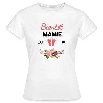 annonce grossesse pour Bientôt mamie - T-shirt Femme - blanc - Devant - AI Model Female 172 dark (172cm)