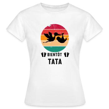 Bientôt tata annonce grossesse retro - T-shirt Femme - blanc - Devant - AI Model Female 172 dark (172cm)