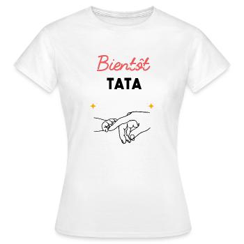 cadeau naissance grossesse Bientôt tata - T-shirt Femme - blanc - Devant - AI Model Female 172 dark (172cm)
