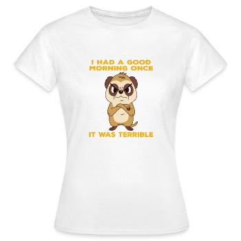 Suricate en colère terriblement bonjour - T-shirt Femme - blanc - Devant - AI Model Female 172 dark (172cm)