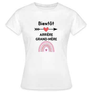 Bientôt arrière-grand-mère cadeau grossesse - T-shirt Femme - blanc - Devant - AI Model Female 172 dark (172cm)