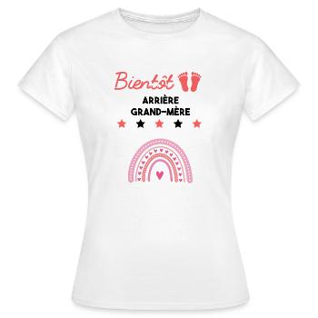 Bientôt arrière-grand-mère grossesse famille - T-shirt Femme - blanc - Devant - AI Model Female 172 dark (172cm)