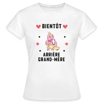 Bientôt arrière-grand-mère dinosaure grossesse - T-shirt Femme - blanc - Devant - AI Model Female 172 dark (172cm)