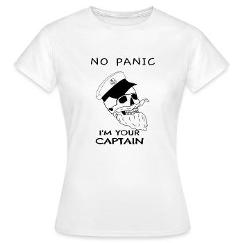 Drôle de crâne PAS de panique - T-shirt Femme - blanc - Devant - AI Model Female 172 dark (172cm)