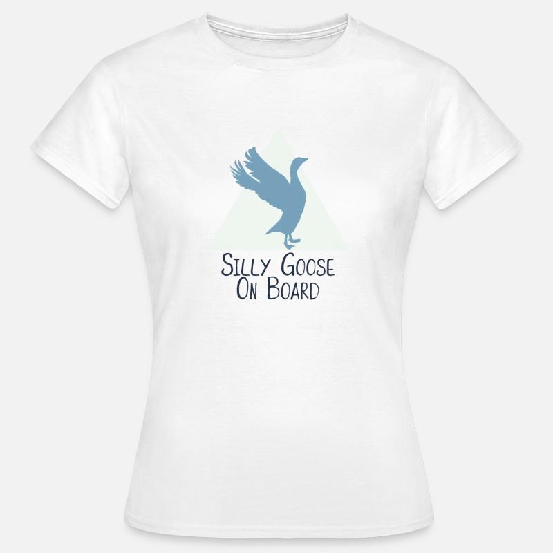 Silly Goose On Board - Women's T-Shirt - white