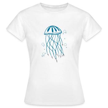 Jellyfish Tentacle Plug AUX Jellyfish - Women's T-Shirt - white - Front - AI Model Female 172 dark (172cm)