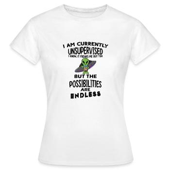 Je ne suis actuellement pas supervisé - T-shirt Femme - blanc - Devant - AI Model Female 172 dark (172cm)