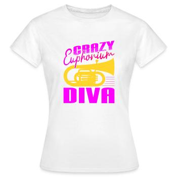 Crazy Euphorium Diva Baryton Cadeaux de joueur de baryton - T-shirt Femme - blanc - Devant - AI Model Female 172 dark (172cm)