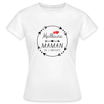 Meilleure maman de l'univers - cadeau pour maman - T-shirt Femme - blanc - Devant - AI Model Female 172 dark (172cm)