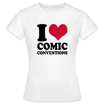 Comics I Love Comic Conventions - Women's T-Shirt - white - Front - AI Model Female 172 dark (172cm)