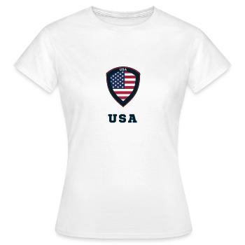 Emblem der Vereinigten Staaten - Frauen T-Shirt - Weiß - Vorne - AI Model Female 172 dark (172cm)