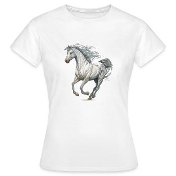 Cheval sauvage - T-shirt Femme - blanc - Devant - AI Model Female 172 dark (172cm)