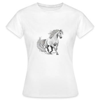 Cheval sauvage - T-shirt Femme - blanc - Devant - AI Model Female 172 dark (172cm)