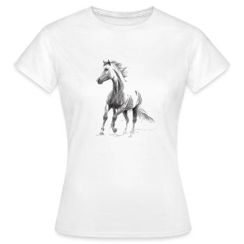 Cheval sauvage - T-shirt Femme - blanc - Devant - AI Model Female 172 dark (172cm)
